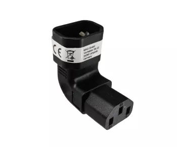 Netzadapter C13 auf C14 gewinkelt, YL-3212L-3 IEC 60320-C13/14 horizontal gewinkelt, oben/unten