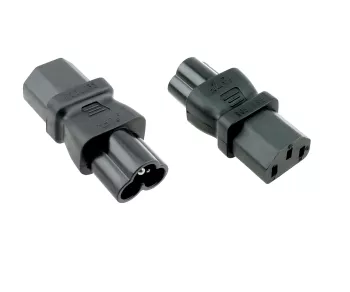 Power adapter, mains adapter C13 to C6 Mickey Mouse plug