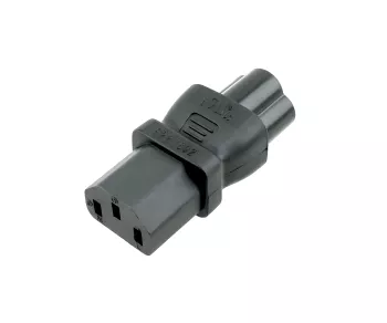 Power adapter, mains adapter C13 to C6 Mickey Mouse plug