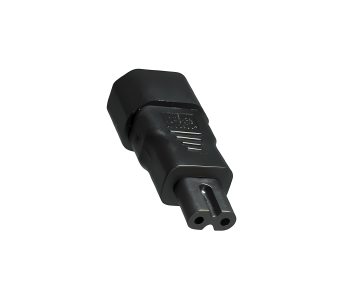 hálózati adapter, hálózati adapter Euro-8 kisgép dugó C7-es aljzatból C14-es IEC dugóba, csatlakozó, átalakító