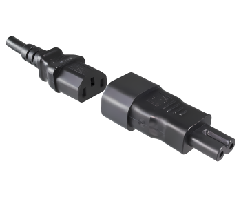 hálózati adapter, hálózati adapter Euro-8 kisgép dugó C7-es aljzatból C14-es IEC dugóba, csatlakozó, átalakító