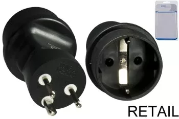 Adaptateur de courant Danemark CEE 7/3 sur DNK type K CEE 7/3 femelle/DNK 3pin type K mâle, YL-2623