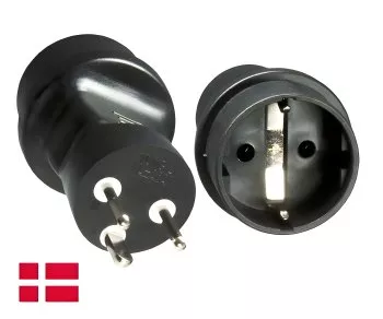 Stromadapter Dänemark CEE 7/3 auf DNK Typ K CEE 7/3 Buchse/DNK 3pin Typ K Stecker, YL-2623