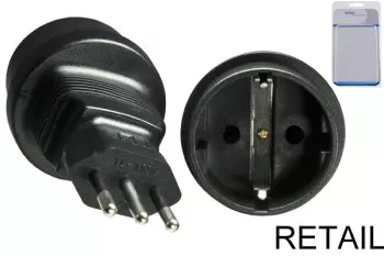 Adaptateur de courant Italie CEE 7/3 femelle sur ITA 3pin mâle type L, YL-4523, DINIC Blister