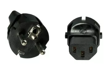 Adapter zasilania, adapter sieciowy Wtyczka IEC C13 do wtyczki bezpieczeństwa CEE 7/7 (Schuko)