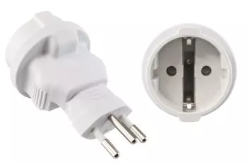 Power adapter Switzerland CEE 7/3 socket to CHE type J 10A 10A fuse, white