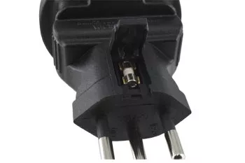 Power adapter Switzerland CEE 7/3 socket to CHE type J 10A 10A fuse, black