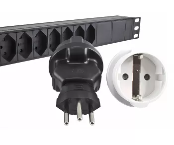 Power adapter Switzerland CEE 7/3 socket to CHE type J