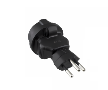 Adapter zasilania Szwajcaria gniazdo CEE 7/3 do bezpiecznika CHE typ J 10A 10A, czarny