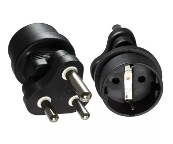 Power adapter South Africa/India CEE 7/3 socket to ZAF 3pin plug type M, YL-8023