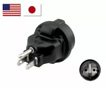 Napájecí adaptér Amerika CEE 7/3 do 3kolíkové zástrčky NEMA 5-15P typu B, YL-1223