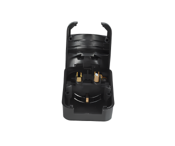 Stromadapter CEE 7/3 Buchse auf UK Typ G Stecker, 13A, verschraubt, schwarz,