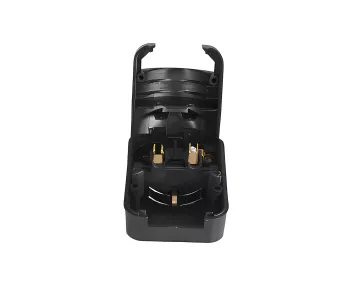 Stromadapter CEE 7/3 Buchse auf UK Typ G Stecker, 5A, verschraubt, schwarz