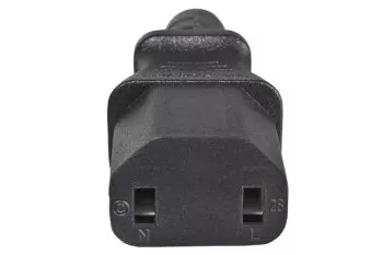 Netzkabel Europa CEE 7/17 auf C17, 1mm², Konturenstecker, VDE, schwarz, Länge 2,00m