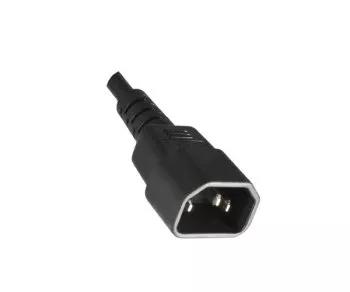 Cable de alimentación C13 a C14, prolongación, 1mm², multi homologaciones: VDE/UL/CCC/KTL/SAA/PSE, negro, longitud 1,00m