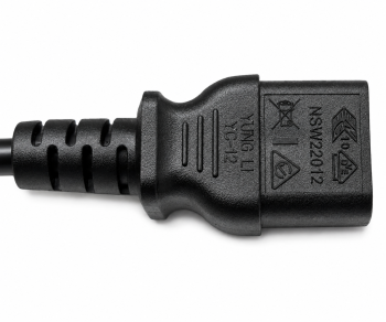 Kaltgerätekabel C13 auf C14, YP-32/YC-12 LSZH, 1mm², Verlängerung, VDE, schwarz, Länge 1,00m
