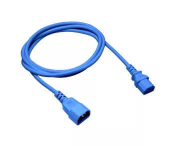 Cold appliance cable C13 to C14, 0,75mm², extension, VDE, blue, length 1,00m