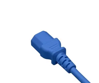 Cable de alimentación C13 a C14, azul, 0,75 mm², prolongación, VDE, longitud 1,00 m