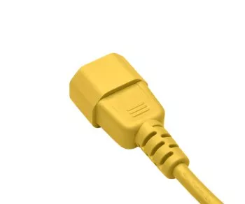 Cable de alimentación C13 a C14, amarillo, 0,75 mm², prolongación, VDE, longitud 1,00 m