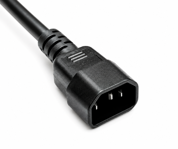 Kaltgerätekabel C13 auf C14, YP-32/YC-12 LSZH / halogenfrei, 1mm², Verlängerung, VDE, schwarz, 3,00m