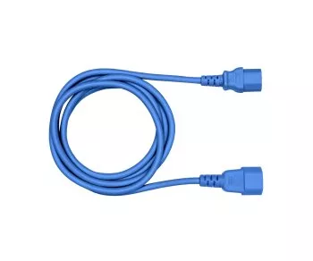 Kaltgerätekabel C13 auf C14, blau, 1mm², Verlängerung, VDE, Länge 3m