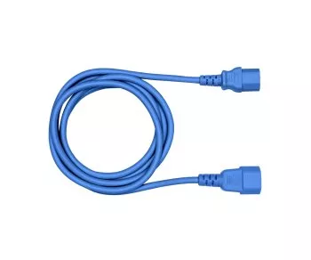 Power cable C13 to C14, 1mm², extension, VDE, blue, length 5m