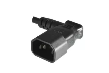 Câble pour appareils froids C13 90° sur C14 90°, 0,75mm², rallonge, VDE, noir, longueur 0,40m