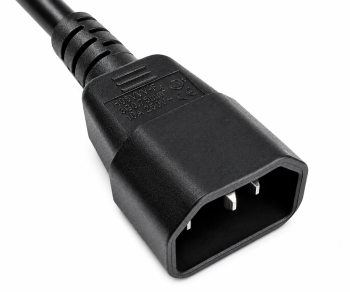 Kaltgerätekabel C13 auf C14, Verlängerung, 1mm², Multi-Zulassungen: VDE/UL/CCC/KTL/SAA/PSE, schwarz, Länge 1,00m