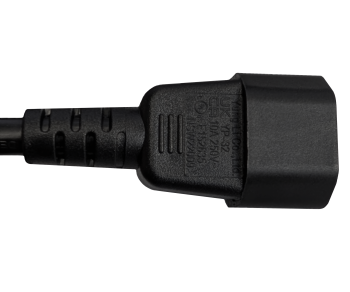 Napájecí kabel C13 až C14, prodlužovací, 1 mm², více homologací: VDE/UL/CCC/KTL/SAA/PSE, černý, délka 2,00 m