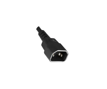 Kaltgerätekabel 2x C13 auf C14, 1mm², Verlängerung, VDE, schwarz, Länge 2,00m