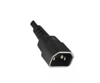 Cable de alimentación C13 a C14, YP-32/YC-12 LSZH, 1mm², prolongación, VDE, negro, longitud 5,00m