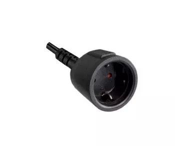 Câble adaptateur réseau C14 sur prise de terre, adaptateur UPS, H05VV-F 0,75mm², noir, longueur 1,00m