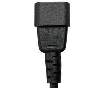 Câble adaptateur réseau C14 sur prise de terre, adaptateur UPS, H05VV-F 0,75mm², noir, longueur 1,00m