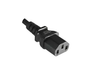 Cold device cable C13 to C14, 0.75mm², extension, VDE, black, length 0.75m