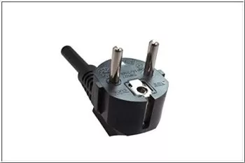 Power cord Europe CEE 7/7 90° to C19, 1,5mm², with lock, VDE, black, length 2,00m
