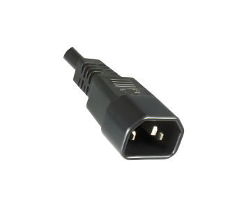 Power cable C14 to C13, 1mm², with lock, extension, VDE, black, length 2.00m