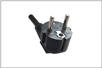 Power cord Europe CEE 7/7 90° to C13, 1mm², with lock, black, length 2,00m