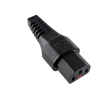 Netzkabel Europa CEE 7/7 90° auf C13, 1mm², mit Verriegelung, schwarz, Länge 2,00m