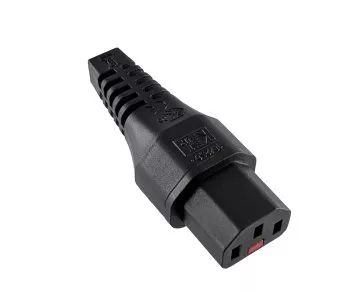 Netzkabel Europa CEE 7/7 90° auf C13, 1mm², mit Verriegelung, schwarz, Länge 2,00m