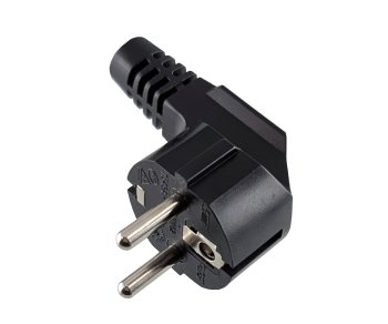 Netzkabel Europa CEE 7/7 90° auf C13, 1mm², mit Verriegelung, schwarz, Länge 2,00m