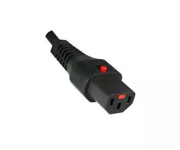 Mains cable England UK type G 5A to C13, with lock, 1.00mm², approval: BSI or ASTA, black, length 2.00m