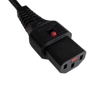 Netzkabel Amerika USA NEMA 5-15P, Typ B auf C13, mit Verriegelung