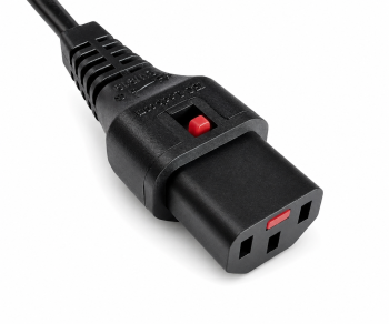 Netzkabel Amerika USA NEMA 5-15P, Typ B auf C13, mit Verriegelung