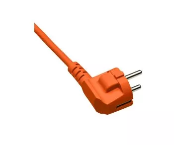 Netzkabel CEE 7/7 auf C13, 0,75mm², orange, 0,5m CEE 7/7 90°/IEC 60320-C13, VDE