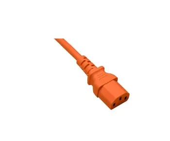 Netzkabel CEE 7/7 auf C13, 0,75mm², orange, 0,5m CEE 7/7 90°/IEC 60320-C13, VDE