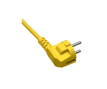 Cavo di rete Europa CEE 7/7 90° a C13, 0,75mm², VDE, giallo, lunghezza 0,50m