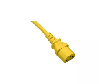 Cavo di rete Europa CEE 7/7 90° a C13, 0,75mm², VDE, giallo, lunghezza 0,50m