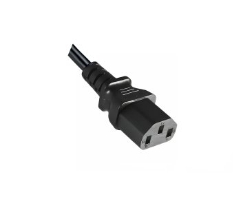Mains cable with an extra-large cross-section of 1.5mm², CEE 7/7 90° to C13, VDE-certified, black, 1.80m