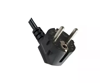 Netzkabel mit einem extra großen Querschnitt 1,5mm², CEE 7/7 90° auf C13, VDE-zertifiziert, Schwarz, 3m