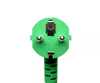 Netzkabel CEE 7/7-C13, 0,75mm², VDE, grün, 1m CEE 7/7 90°/IEC 60320-C13